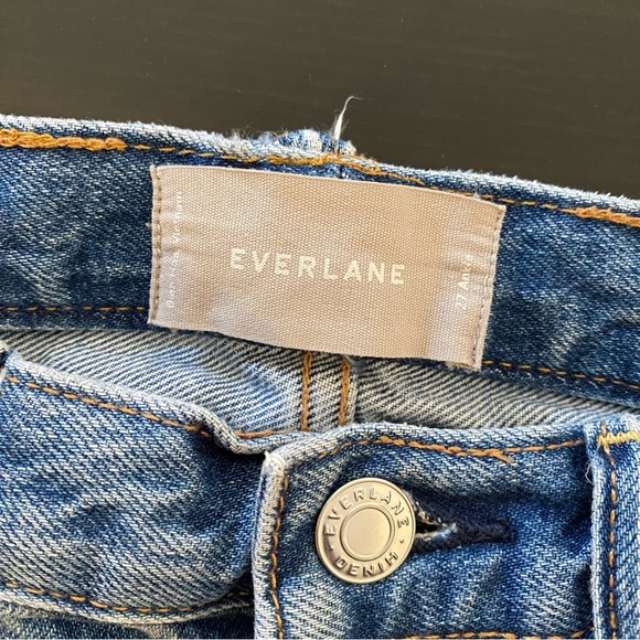 Everlane Boyfriend Jeans Womens Size 26 XS High Rise Tapered Blue Distressed - Picture 6 of 11